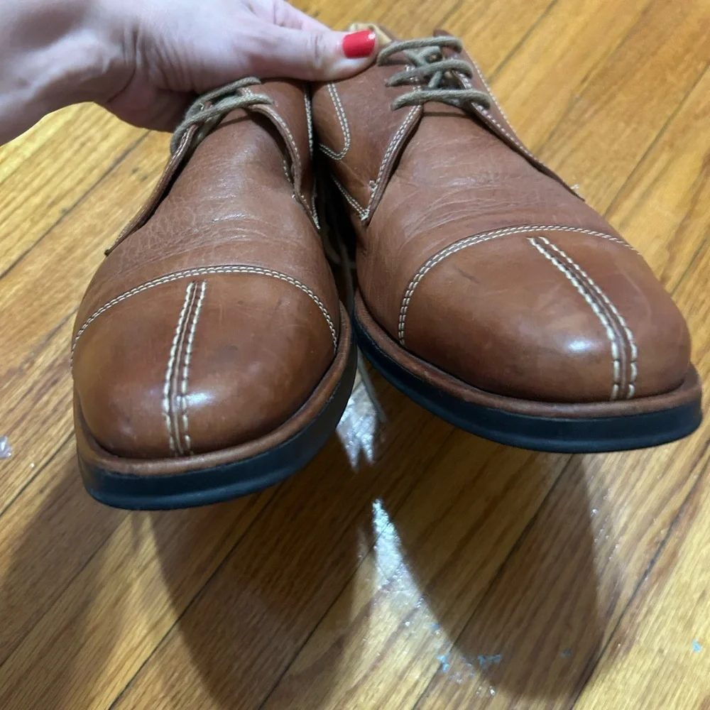 Sandro‎ Moscoloni Brazilian  Brown Leather Split Toe Lace Up Oxfords 10D